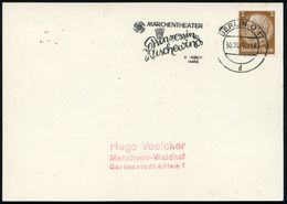 BERLIN O 17/ D/ MÄRCHENTHEATER/ Prinzessin/ Huschewind.. 1941 (30.10.) Seltener MWSt = Krone (und K.d.F.-Logo) Klar Auf  - Schrijvers