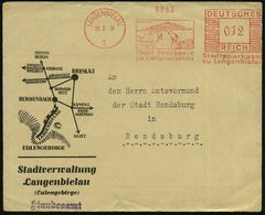 LANGENBIELAU/ 1/ Der/ Pfennig/ Bringt's!/ Stadt-Sparkasse.. 1936 (18.2.) Seltener AFS = Zwerge Häufen Pfennige An (vor H - Schriftsteller