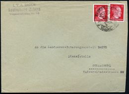 ZABERN (ELS)/ LUFTKURORT.. 1943 (24.12.) Seltener HWSt. = Einhorn , Klar Gest. Dienst-Bf. (LVA Baden) N. Straßburg (Bo.1 - Schrijvers