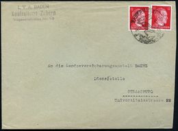 ZABERN (ELS)/ LUFTKURORT.. 1943 (24.12.) Seltener HWSt. = Einhorn , Klar Gest. Dienst-Bf. (LVA Baden) N. Straßburg (Bo.1 - Writers