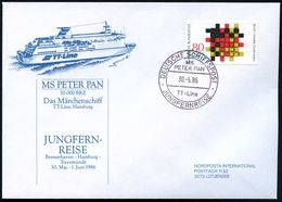 B.R.D. 1986 (30.5.) 2K-BPA: DEUTSCHE SCHIFFSPOST/MS/PETER PAN/TT-Line/JUNGFERNREISE Klar Auf Passendem Schiffspost-SU: M - Writers