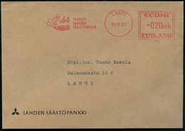 FINNLAND 1961 AFS: LAHTI/2151/TOIVEET/TODEKSI/TALLETTAMALLA = Aladin's Wunderlampe Mit Geist, Mitsubishi-Firmen-Bf., Sel - Ecrivains