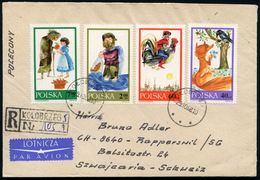 POLEN 1968 (Okt.) Märchen, Kompl. Satz Klar Gest. + R-Stempel: KOLOBRZEG 5 (Kolberg), 2 Ausl.-Flp.-R-Briefe  (Mi.1828/35 - Scrittori