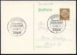 MANNHEIM/ Schaefers/ Märchenstadt/ Liliput/ A 1938 (12.9.) Seltener SSt Vom Finaltag Klar Auf Inl.-Kt. (Bo.49 ,Finaltag) - Circus