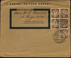 DANZIG 1936 (18.8.) 1K-Brücke: ZOPPOT/i/FREIE STADT/DANZIG Auf Passendem Firmen-Bf.: KASINO-ZEITUNG ZOPPOT , + 5x 3 Pf.  - Non Classificati