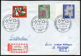 757 BADEN-BADEN 1/ E.B.L./ EUROPEAN BRIDGE CHAMPIONSHIPS 1963 (31.7.) SSt = Kao, Pik U. Herz 3x + RZ: Baden-Baden 1/w Oh - Ohne Zuordnung