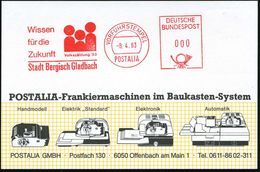 BERGISCH GLADBACH 1983 (8.4.) AFS: VORFÜHRSTEMPEL/POSTALIA/Wissen/für Die/Zukunft/ Volkszählung '83 (stilis. Bürger) Sel - Non Classés