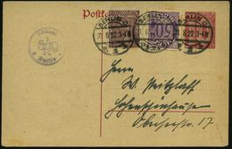 BERLIN C/ 2 1922 (31.8.) 1K-Brücke Auf Dienst-P. 10 Pf. + Zusatz 15 Pf. U. 50 Pf. + Viol.HdN: Eichamt/2/DR/1 C/Berlin ,  - Zonder Classificatie