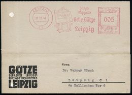 LEIPZIG/ C 1/ Zeichen-/ Meßgeräte/ Gebr.Götze 1952 (24.11.) Dekorativer AFS = Techn. Zeichner Am Zeichenbrett (links Reg - Ohne Zuordnung