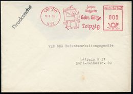 LEIPZIG/ N 22/ Zeichen-/ Meßgeräte/ Gebr.Götze 1955 (18.8.) Dekorativer AFS = Techn. Zeichner Am Zeichenbrett , Klar Ges - Ohne Zuordnung