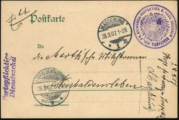 MAGDEBURG/ *1m 1907 (28.3.) 1K-Gitter + Viol. 2K-HdN: KGL. PR. AICHUNGS-INSPEKTION D. PROV. SACHSEN.. (Brustschild-Adler - Unclassified