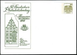 Hannover 1986 (19.10.) PU 80 Pf. Burgen; 87. Deutscher Philatel.Tag/ Das Leibnitz-Haus (1983 Erneuert) Ungebr., Leibnitz - Zonder Classificatie