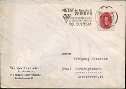 D.D.R. 1950 (7.8.) 24 Pf. G. W. Leibnitz, EF = Mathematiker, Erfinder Der Rechenmaschine , Klar Gest. (Berlin) Fern-Bf.  - Zonder Classificatie