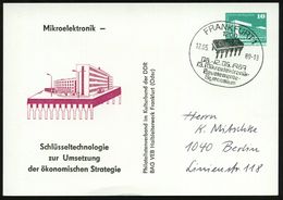 1200 FRANKFURT 1/ 13.Mikroelektronik-/ Bauelemente-/ Symposium 1989 (12.5.) SSt = Coputer-Steckelement, Motivgl. PP 10 P - Informatica