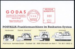 5090 Leverkusen 1 1984 (19.5.) AFS.: VORFÜHRSTEMPEL/POSTALIA/F/ G O D A S /..Datenverarbeitung U. Software/mbH & Co KG.. - Informatica