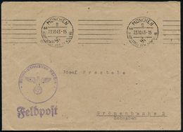 MÜNCHEN/ 8/ Aa/ HAUPTSTADT DER BEWEGUNG 1943 (23.10.) Bd.MaWSt + Viol. 1K-HdN: Wetterbezirkszentrale München + 1L: Feldp - Climate & Meteorology