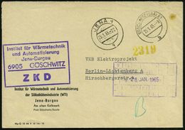 6905 GÖSCHWITZ/ ZKD/ Institut Für Wärmetechnik/ U.Automatisierung/ Jena-Burgau 1965 (25.1.) Viol. ZKD-Ra.5 + 2K: JENA 1/ - Non Classés