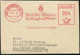 (23) VERDEN (ALLER)/ Betriebs-Ökonom/ Für Dampf U.Wärme 1953 (13.8.) AFS (Logo) Auf Miniatur-Faltbf Mit Inhalt (innen Ge - Non Classificati