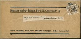 BERLIN W/ *35c 1911 (3.11.) 1K-Gitter Auf Zeitungs-Sb: Deutsche Musiker-Zeitung , EF 3 Pf. Germania , N. Meiningen (Mi.8 - Musica