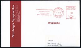 8500 NÜRNBERG 44/ NÜRNBERGER PHILHARMONIKER.. 1989 (6.7.) AFS 100 Pf. Auf (untem Verkürztem) Vordr.-Bf. - Volksfest / Pu - Muziek