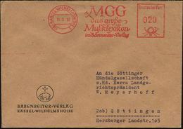 (16) KASSEL-WILHELMSHÖHE 1/ MGG/ Das Große/ Musiklexikon/ Im Bärenreiter-Verlag 1950 (15.3.) AFS Auf Dekorat. Firmen-Bf. - Muziek