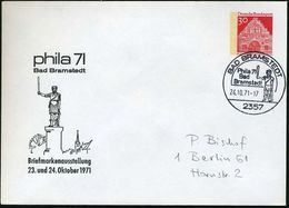 2357 BAD BRAMSTEDT/ Phila 71 1971 (24.10.) SSt = Roland Auf Motivgl. PU 30 Pf. Bauwerke, Rot: Phila 71: Roland-Denkmal ( - Musique