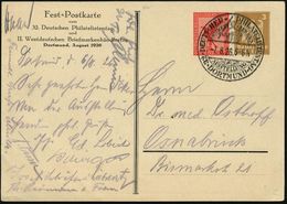 DORTMUND/ 32.DEUTSCHER PHILATELISTENTAG.. 1926 (7.8.) Seltener SSt = Roland Klar Auf PP 10 Pf. Stein-Adler + 3 Pf. Wappe - Musica