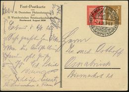 DORTMUND/ 32.DEUTSCHER PHILATELISTENTAG.. 1926 (7.8.) Seltener SSt = Roland Klar Auf PP 10 Pf. Stein-Adler + 3 Pf. Wappe - Musik