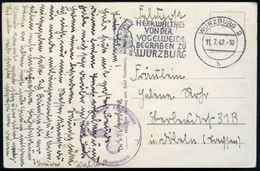 WÜRZBURG 2/ B/ HERR WALTHER/ VON DER/ VOGELWEIDE.. 1942 (11.7.) MWSt Mit UB "b" = Walther Von Der Volgelweide (aus Buch- - Musique