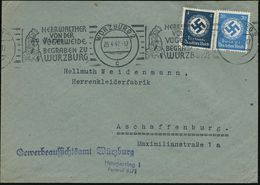 WÜRZBURG 2/ C/ HERR WALTHER/ VON DER/ VOGELWEIDE... 1942 (25.4.) BdMWSt = Walther Von Der Vogelweide (nach Buchmalerei)  - Musica