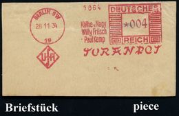BERLIN SW/ 19/ UfA/ Käthe V.Nagy/ Willy Fritsch/ Paul Kemp/ TURANDOT 1934 (28.11) Seltener AFS = Oper Von G. Puccini (Ur - Musique