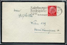 SALZBURG 2/ A/ Salzburger/ Festspiele/ ..2.-24.Aug. 1941 (22.7.) Seltener MWSt , Klar Gest. Inl.-Trauer-Bf.!  (Bo.12 A)  - Música