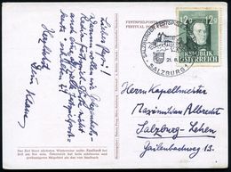 ÖSTERREICH 1947 (21.8.) SSt: SALZBURG 1/SALZBURGER FESTSPIELE (= Festung Hohensalzburg) Auf EF 12 Gr. Schubert, Klar Ges - Música
