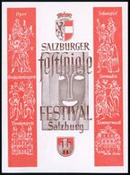 ÖSTERREICH 1949 (15.8.) SSt: SALZBURGER/FESTSPIELE/1949 (Orgelpfeifen, Trompete, Geige) Klar Gest. Festspiel-Sonderkarte - Music