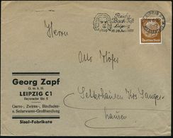 LEIPZIG C2/ Bi/ MESSESTADT/ Reichs/ Bach-Fest/ 16.-24.Juni 1935 (24.6.) MWSt Vom Finaltag = Bach-Kopf , Klar Gest. Bedar - Musique