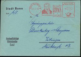 (22c) BONN 1/ Besucht/ BONN/ D./ Beethovenstadt 1959 (28.9.) AFS = Beethoven-Brustbild , Klar Gest. Kommunal-Bf., 1959 = - Musique