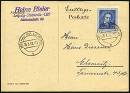 D.D.R. 1952 (26.3.) 12 Pf. "125. Todestag Beethoven", EF , Klar Gest. (MÖLKAU) Bedarfs-Ersttags-Kt. (Mi.300 EF, FDC) - - Musique