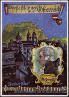 ÖSTERREICH 1938 (10.3.) Spenden-Color-Ak. "Hilfsbund Der Deutsch-Österreicher": W.A. Mozart "Zauberflöte" (sign. BRIEGER - Musik