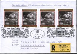 ÖSTERREICH 1969 (23.5.) 2 S. "100 Jahre Wiener Staatsoper" , Wie MeF: 4 Stück = Don Giovanni (mit Fasan U.Weinglas) U.a. - Musica
