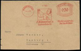 MARKNEUKIRCHEN/ E.Künzel & Co/ Saitenfabrik.. 1930 (19.8.) Seltener U. Dekorativer AFS = Mann Prüft Saite , Klar Gest. T - Musik