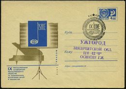 UdSSR 1970 (8.7.) 4 Kop. U Staatswappen , Blau: IX. Internat. Konferenz "JISME" = Flügel (u. Notenständer) + Passender S - Muziek
