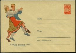 UdSSR 1960 40 Kop. U Staatswappen, Rot: Trachten-Tanzpaar Estland , Ungebr. - - Dance