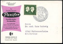 (16) FRANKFURT (MAIN)-HÖCHST/ EMIL V.BEHRING - PAUL EHRLICH/ BAHNBRECHER DER HEILKUNST 1954 (16.3.) SSt = Kopfbilder Ehr - Nobelpreisträger