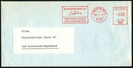 623 FRANKFURT AM MAIN 80/ BEHRINGWERKE AG/ E V Behring.. 1971 (2.4.) AFS = Schriftzug "E V Behring" = Nobepreis 1901 ,rs - Nobel Prize Laureates