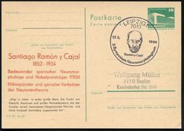 7010 LEIPZIG 1/ Ramon Y Cajal/ 3.Symposium Neuromorphologicum 1984 (13.9.) SSt = Kopfbild Cayal = Nobelpreis 1906 Auf Am - Nobelprijs