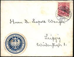 BERLIN,W./ *35c 1900 (26.10.) 1K-Gitter + Blaue Siegel-Oblate: DER REICHS-KOMMISSAR/IN PARIS 1900 (Reichsadler) Inl.-Die - Estate 1900: Parigi
