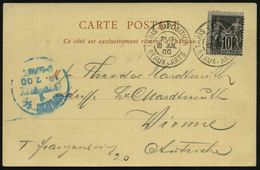 FRANKREICH 1900 (10.7.) 2K: PARIS EXPOSITION/ B E A U X - A R T S 2x Klar Auf S/w.-Sonderkarte: Expo 1900 "Palais De L'e - Ete 1900: Paris