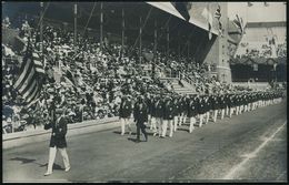 SCHWEDEN 1912 Amtl. S/w.-Olympia-Foto-Ak. Nr.76: Eröffnung, Einmarsch Der US-Mannschaft , Ungebr. (Granberg) - - Estate 1912: Stockholma