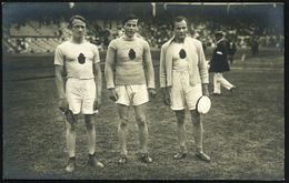 SCHWEDEN 1912 Amtl. Olympia-Ak. Nr.136: Peltonen, Saaristo U.Sükaniomi, Winner Of Throwing Th (Speer-Medaillen-Gewinner, - Ete 1912: Stockholm