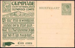 NIEDERLANDE 1928 PP 5 C. Wilhemina, Grün: IX. OLYMPIADE..NEDERLANDSCH/ OLYMPISCH COMTE.. = Diskuswerfer (alt-olympischer - Verano 1928: Amsterdam